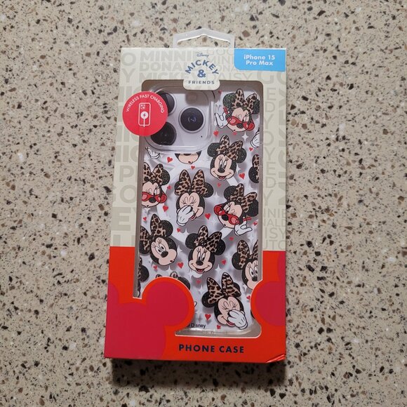 Disney Minnie Mouse Leopard iPhone 15 Pro Max Magsafe Protective Cellphone Case - Picture 1 of 5